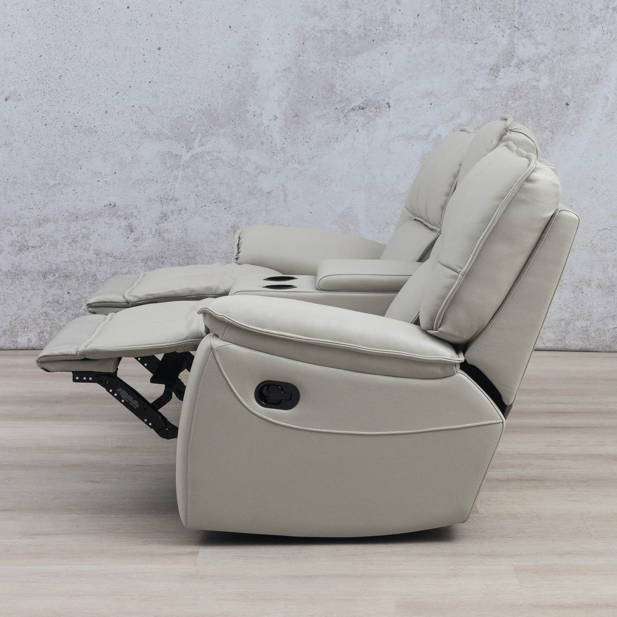 Front view of Bentley 2 seater Leather Home Theatre Recliner - beige | Leather Recliner, recliner couches, Beige-G