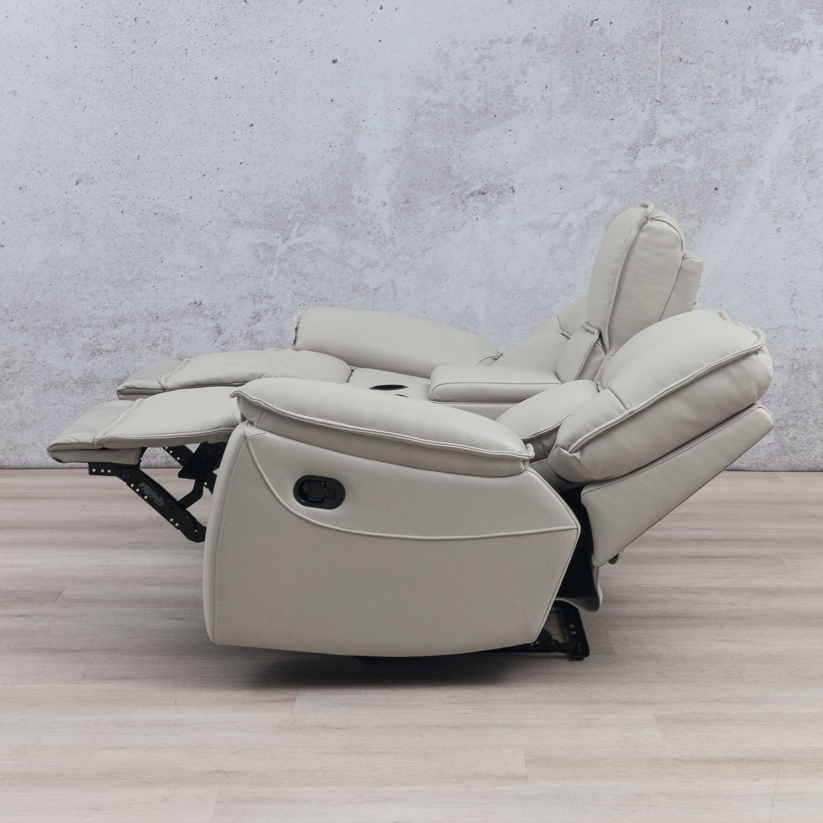 Front view of Bentley 2 seater Leather Home Theatre Recliner - beige | Leather Recliner, recliner couches, Beige-G
