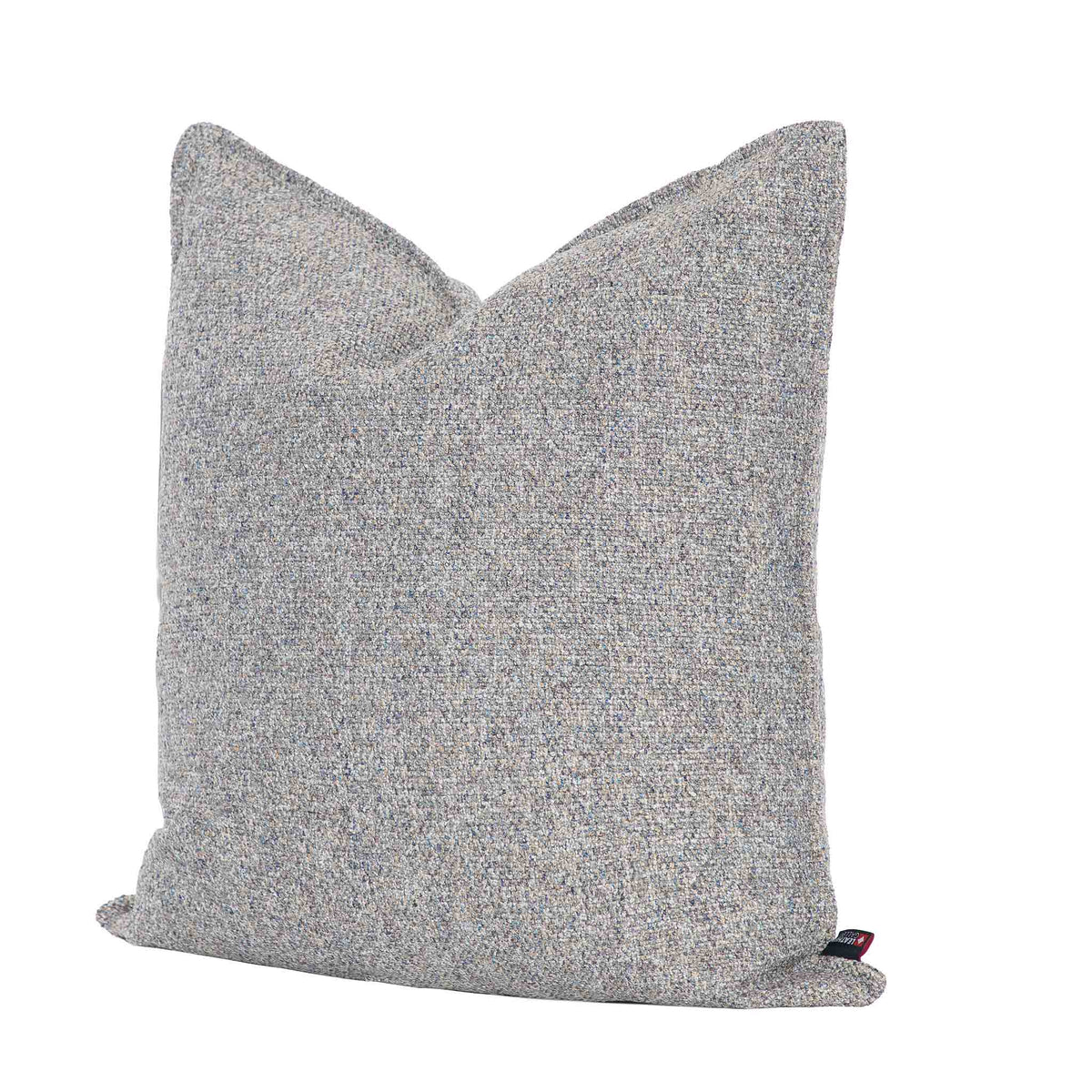 Leather Gallery Aardé Cushion in Storm Slate, featuring a textured woven finish in soft grey, charcoal and neutral tones.