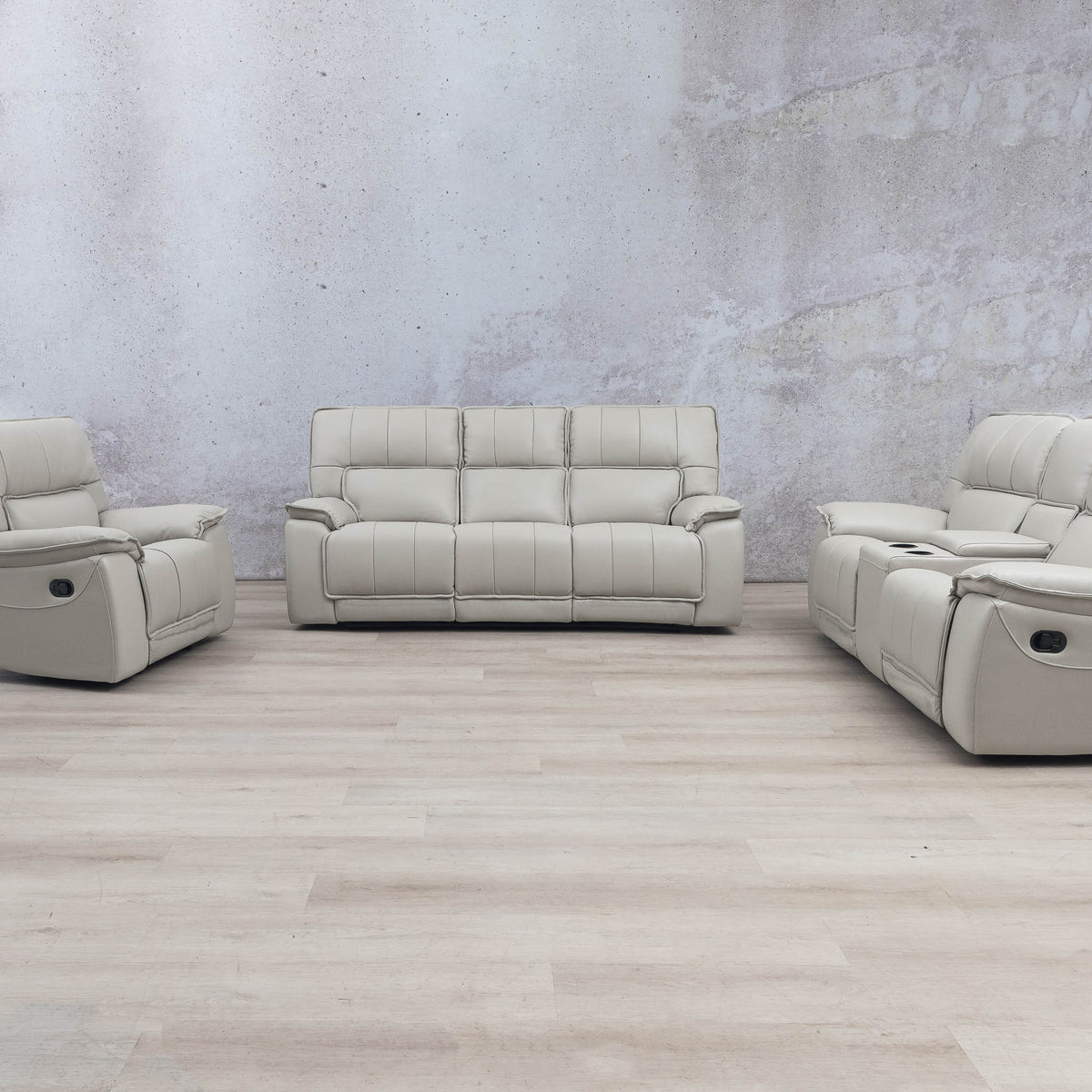 Bentley 3 + 2 + 1 Leather Recliner Home Theatre Suite - Leather Recliner | Home theatre recliners, recliner couches, Beige-G