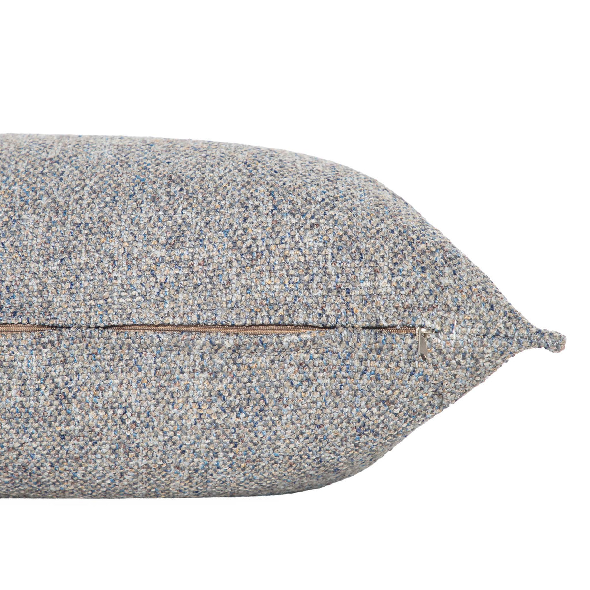 Leather Gallery Aardé Cushion in Storm Slate, featuring a textured woven finish in soft grey, charcoal and neutral tones.