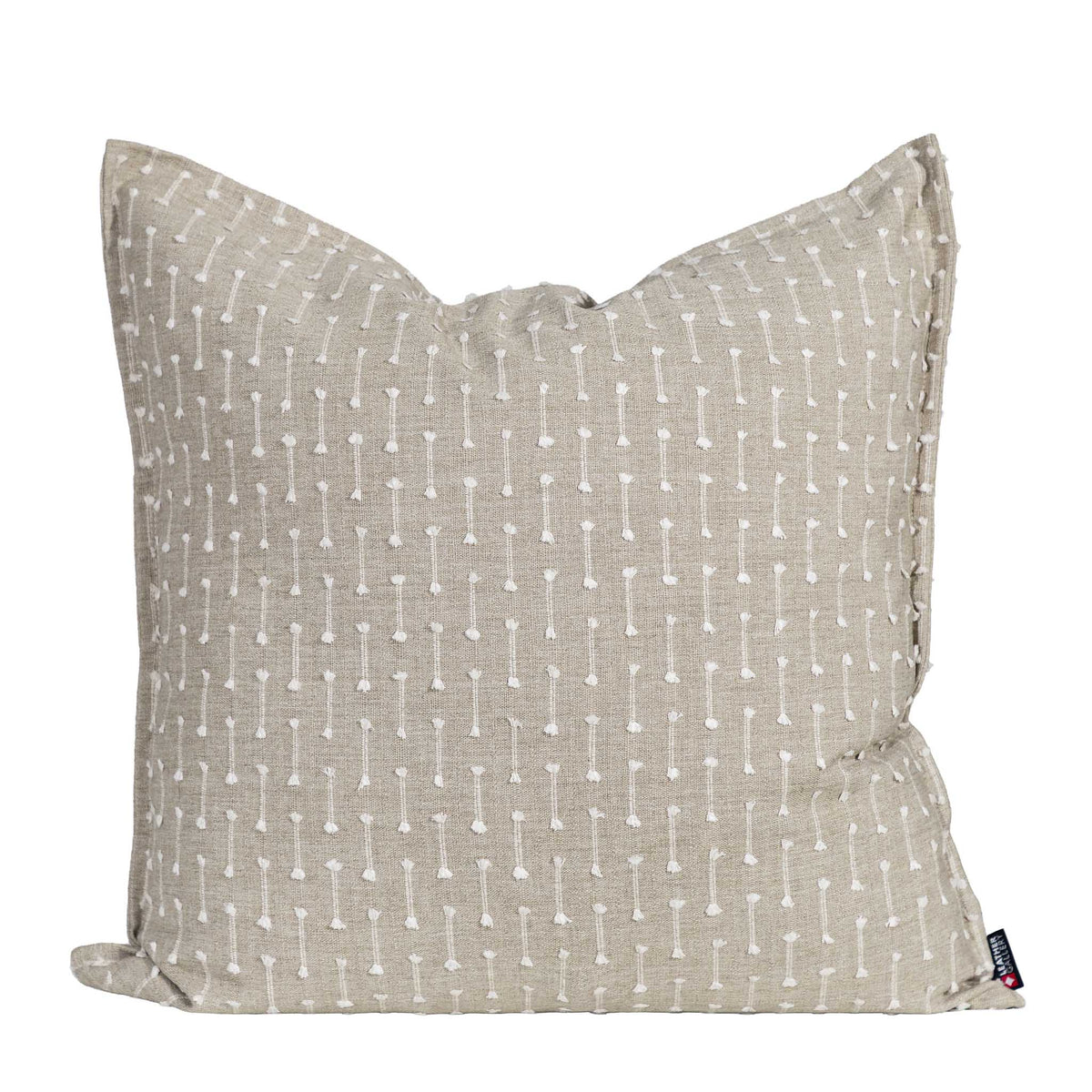 Leather Gallery Veyra Ivory Oat Cushion, featuring a warm oat woven finish with delicate ivory stitched detailing.