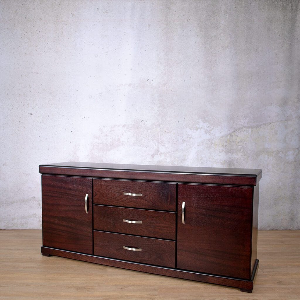 Urban 2 Door + 3 Drawer Sideboard - Dark Mahogany Side Board Leather Gallery 