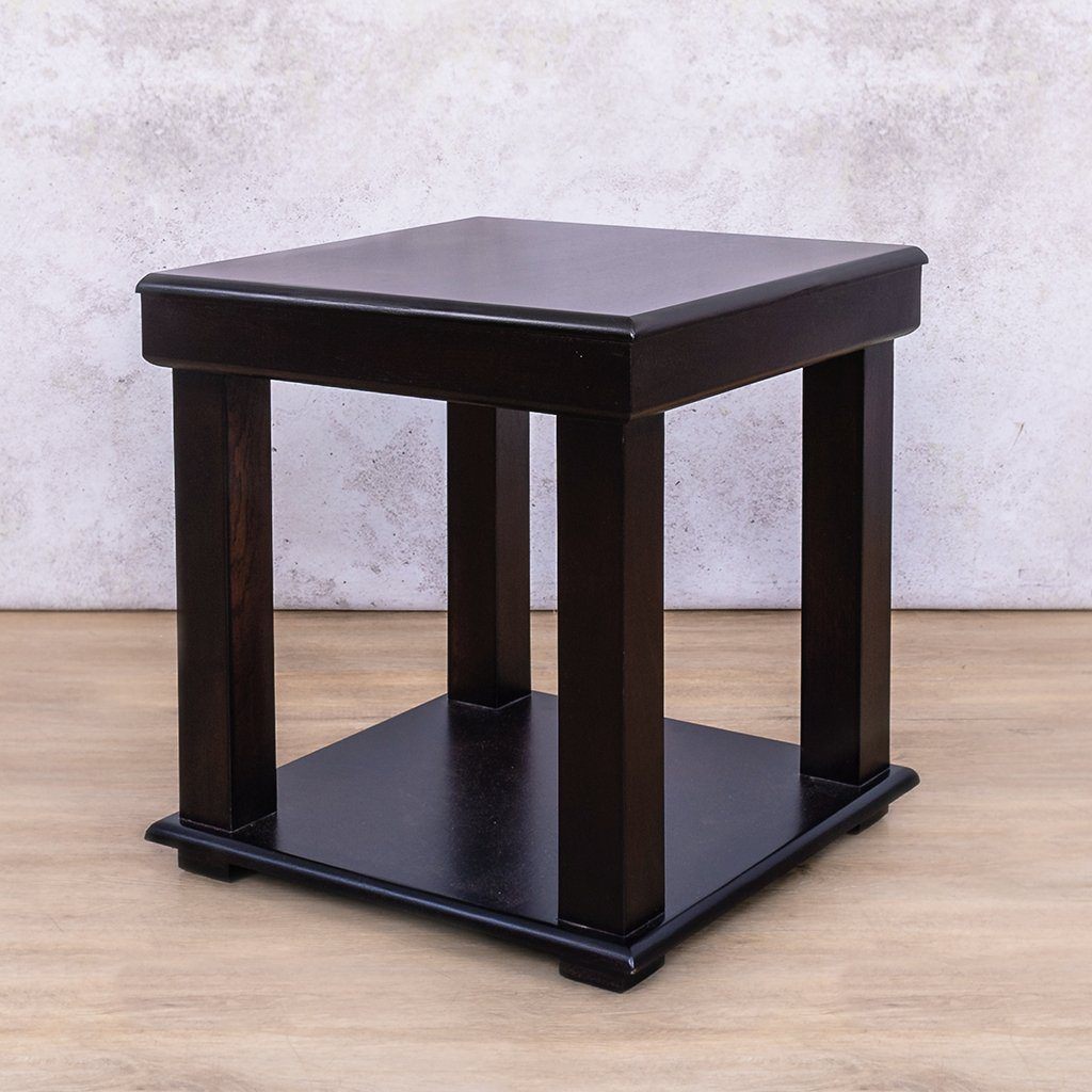 Urban Dark Mahogany Side Table Side Table Leather Gallery
