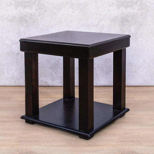 Urban Dark Mahogany Side Table - Side Table - Leather Gallery