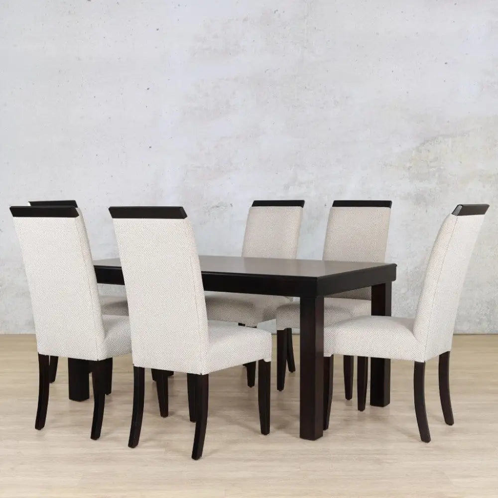 Urban Dining Set - 6 Seater - Dark Mahogany - Dapple 