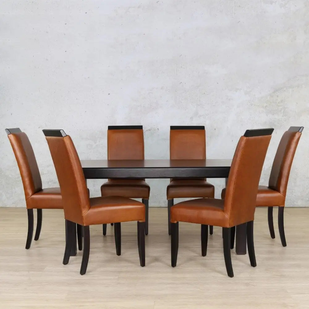Urban Leather Dining Set - 6 Seater - Dining room set