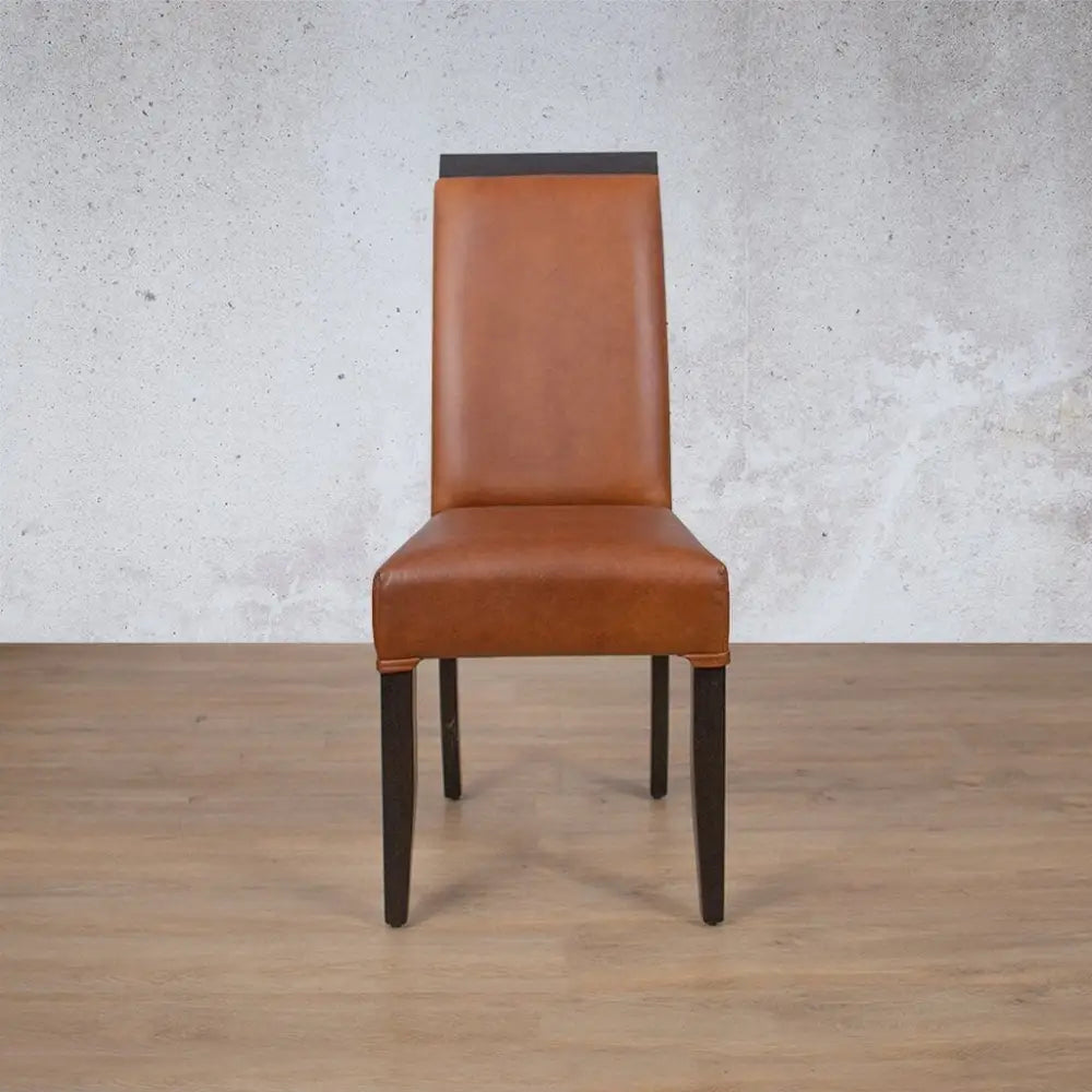 Urban Leather Dining Chair - Dark Mahogany czar pecan