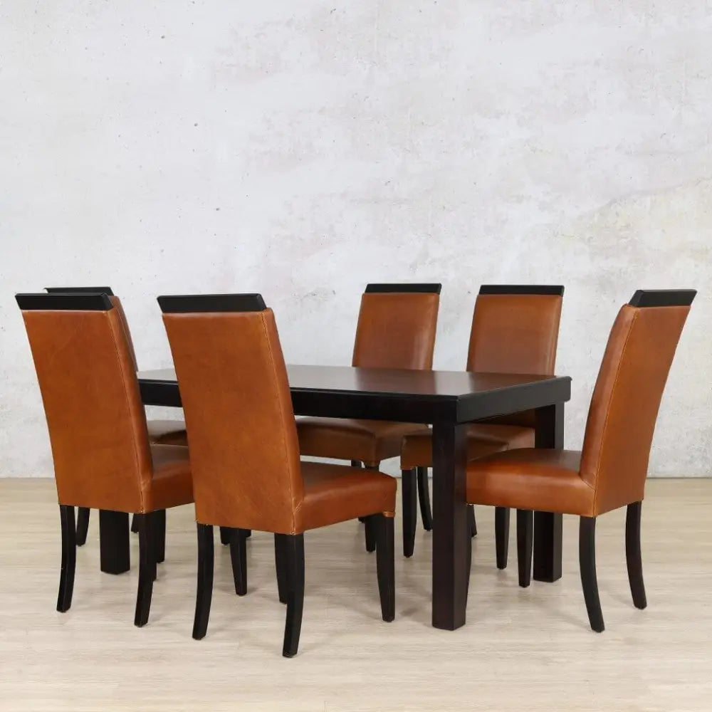 Urban Leather Dining Set - 6 Seater - Dining room set