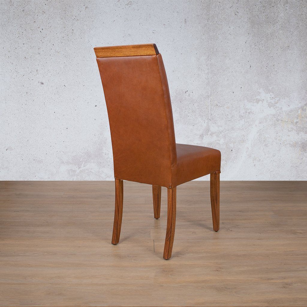 Back view of the high back Urban Leather Dining Chair in Walnut | Dining Chairs, dining chairs for round table