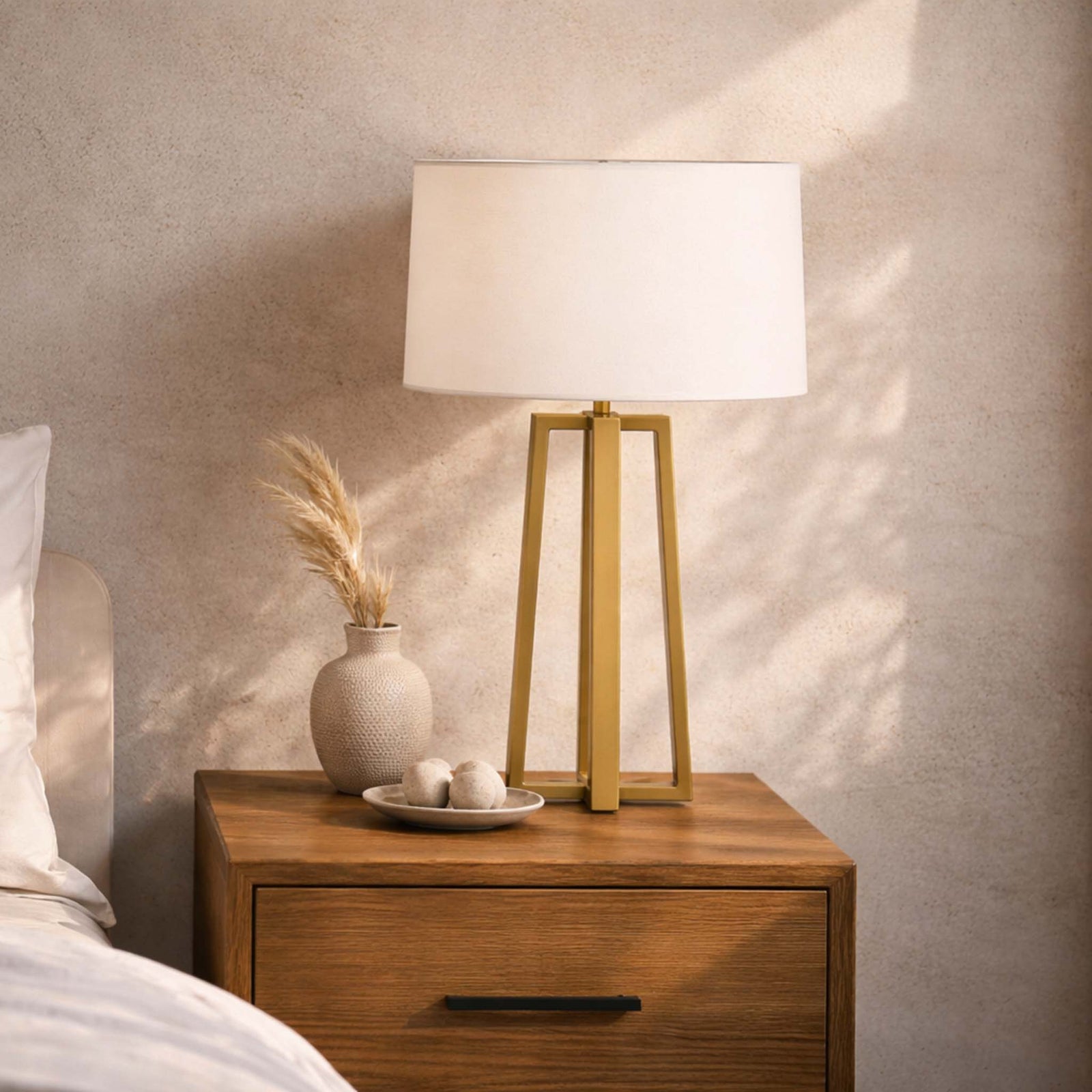 Vogue Table Lamp Rectangular Legs - Gold - Desk Lamp