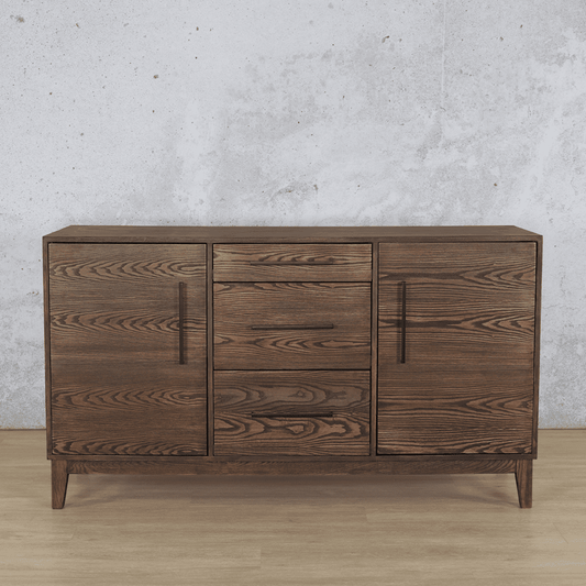 Willow 1.6m Sideboard in Antique Dark Oak – Front View – Stylish Storage Solution at Leather Gallery