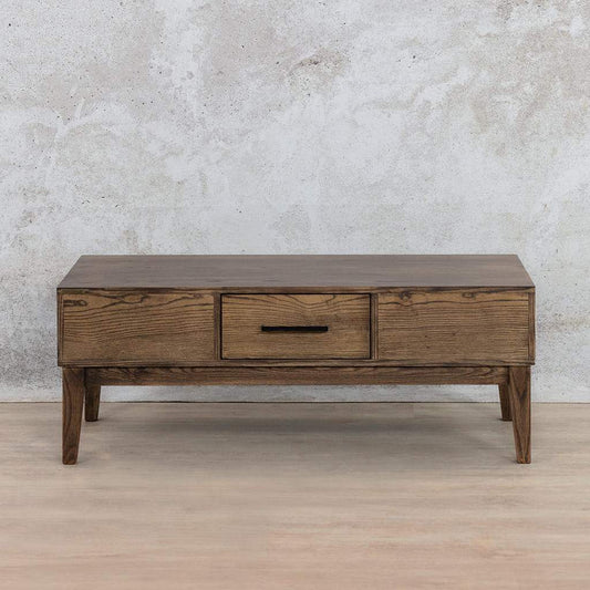 Willow Coffee Table - Antique Dark Oak Coffee Table Leather Gallery Antique Dark Oak DIA1000mm x H460mm