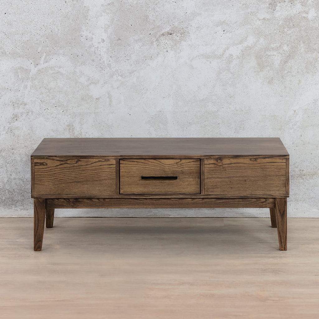 Willow Coffee Table - Antique Dark Oak Coffee Table Leather Gallery Antique Dark Oak DIA1000mm x H460mm