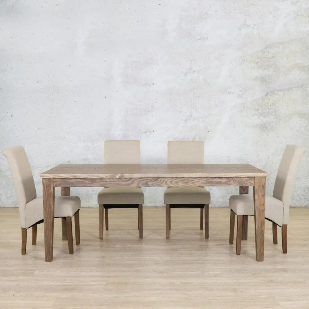 Willow & Windsor 6 Seater Dining Set - Dining Table Antique Dark Oak