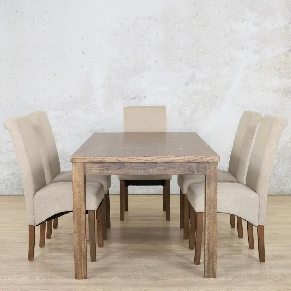 Willow & Windsor 6 Seater Dining Set - Dining Table Antique Dark Oak