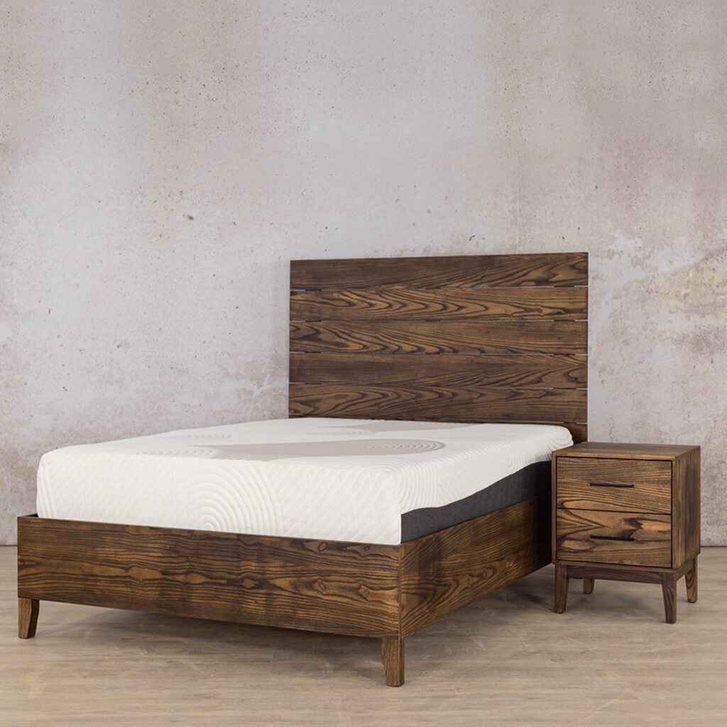 Willow Wood Bed Frame - Antique Dark Oak Bedroom Set Leather Gallery 