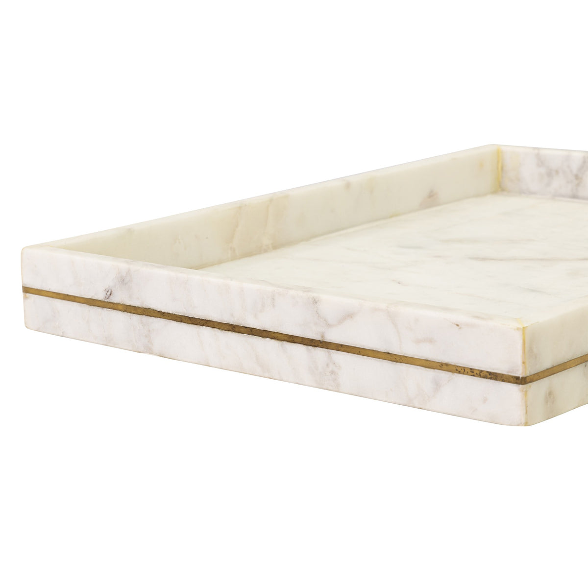 Zara White Marble Tray - Trays