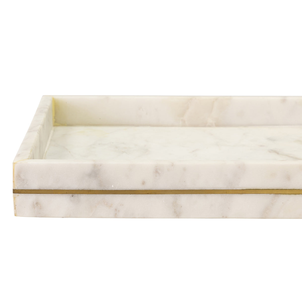 Zara White Marble Tray - Trays