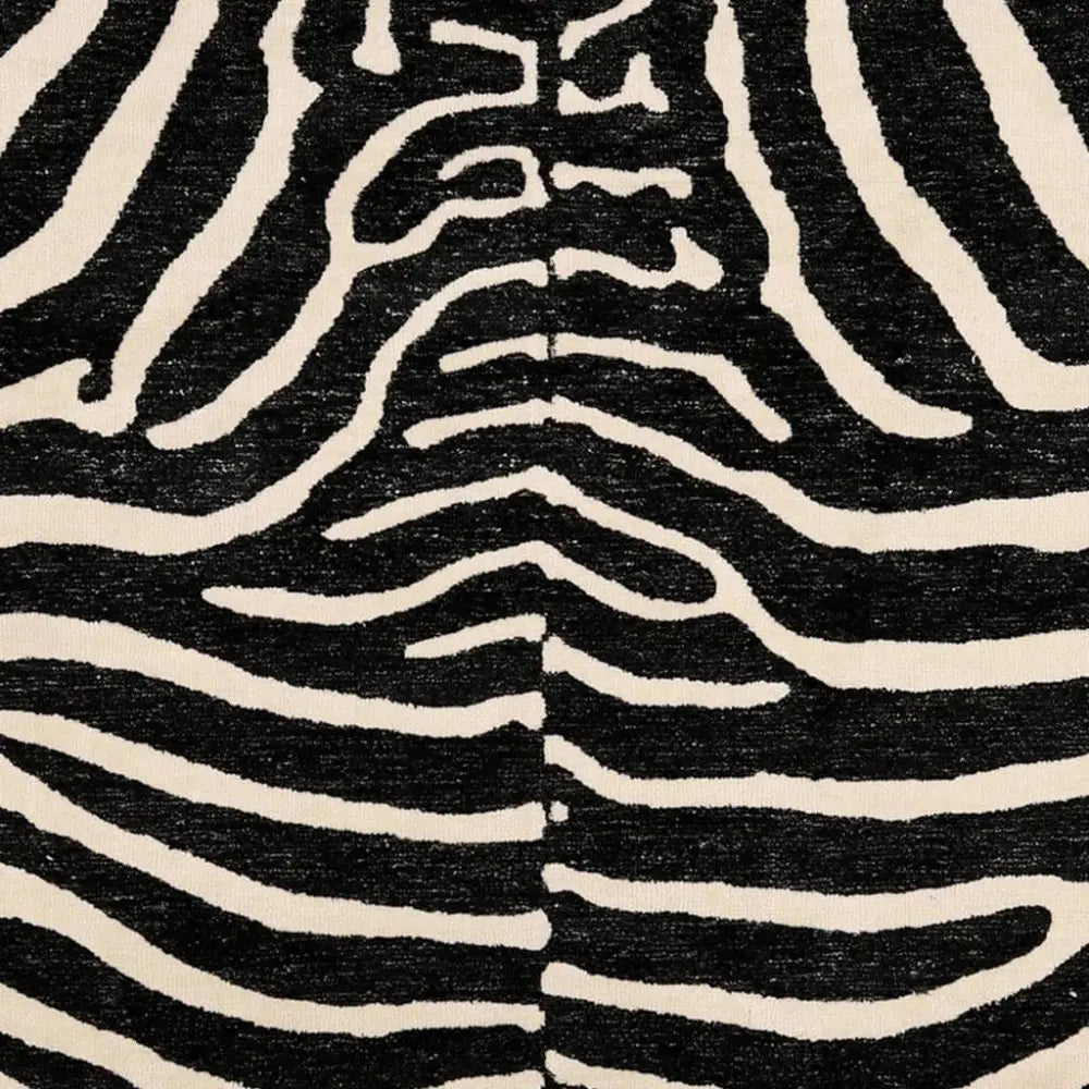 Zebra Ivory Black Rug - Carpets