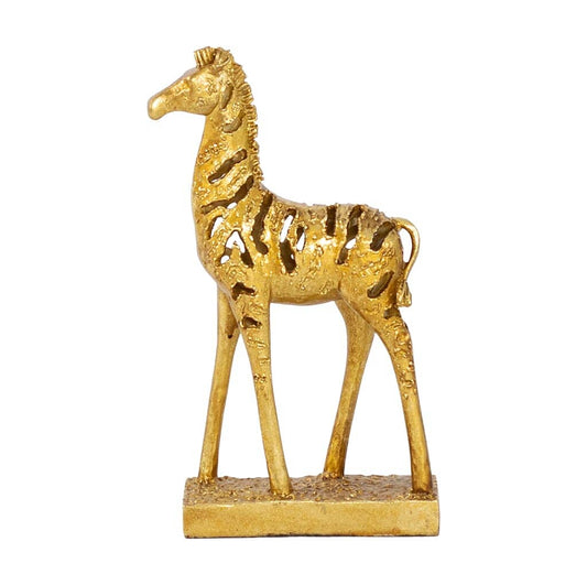 Zebra Ornament - Metallic Ornament Leather Gallery 19 x 6.5 x 32cm Gold