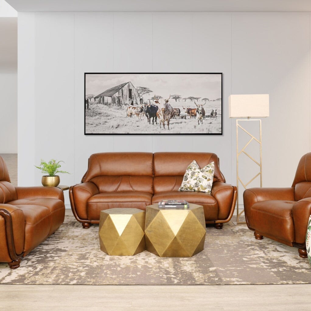 Zuri 3+2+1 Leather Sofa Suite Leather Sofa Leather Gallery czar pecan
