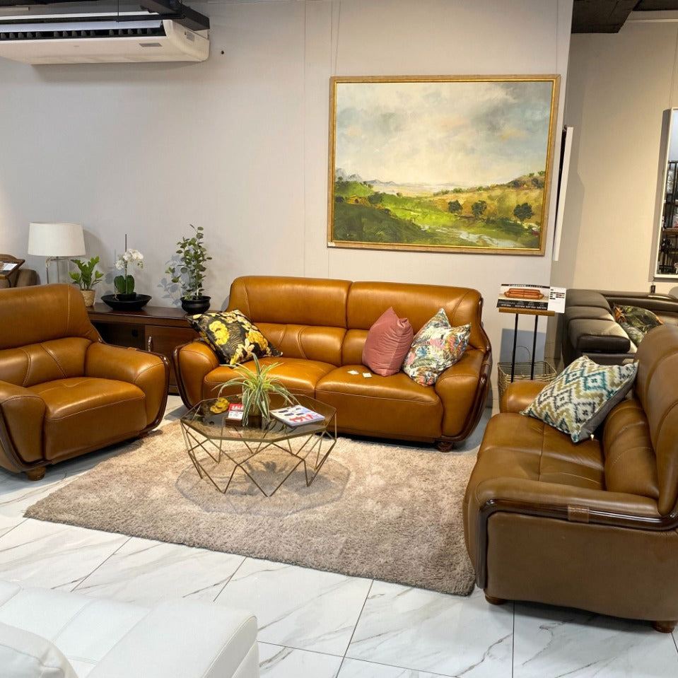 Zuri 3+2+1 Leather Sofa Suite - Warehouse Clearance