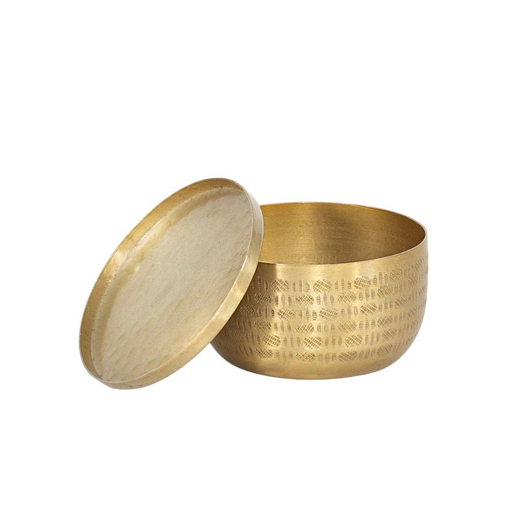 Zuri Carved Box - Small File Box Leather Gallery Gold 16.5 x 9.5cm 