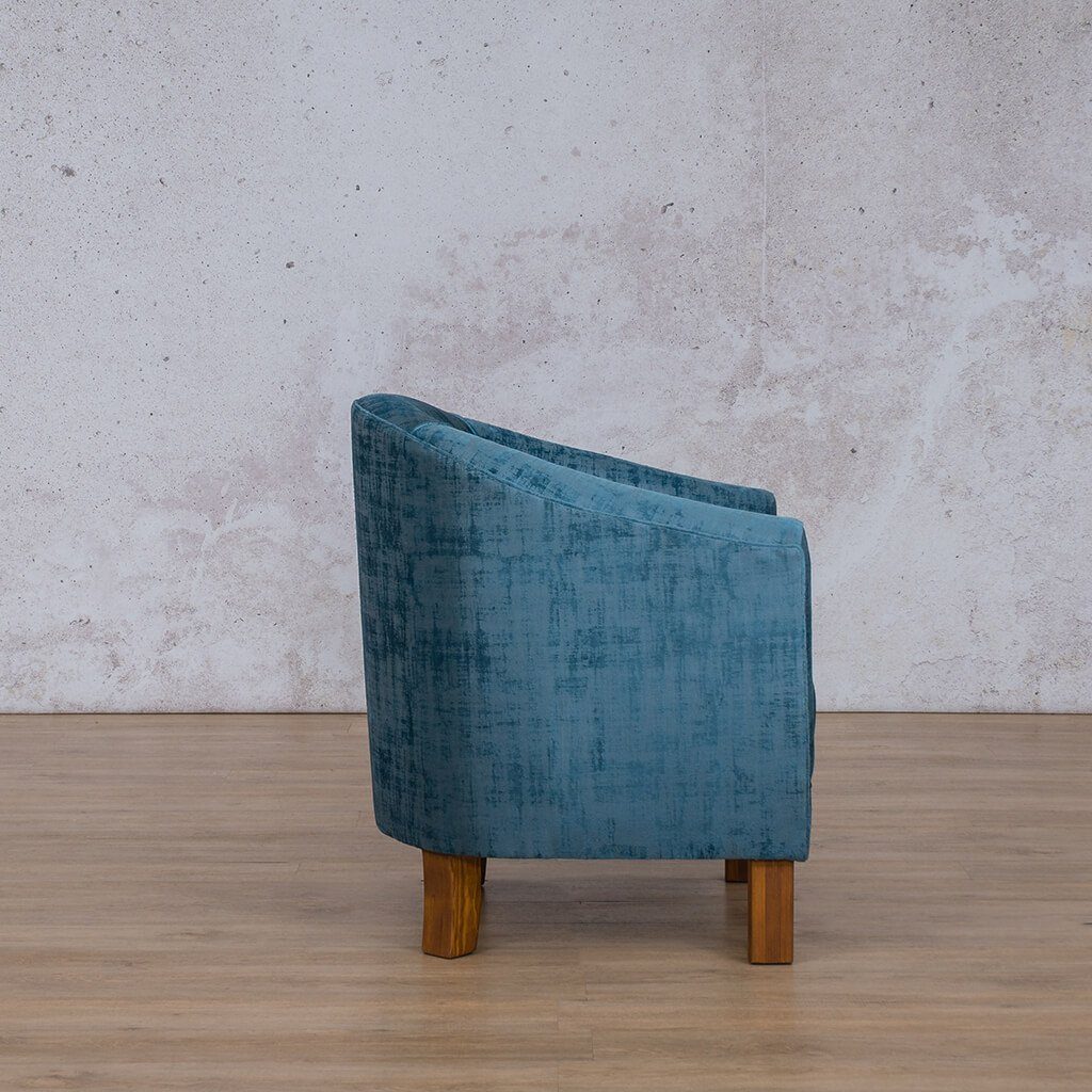 Side view of the Club Tub Chair | Fabric Armchair | Tub Chairs For Sale at Leather Gallery | Tub Chairs South Africa