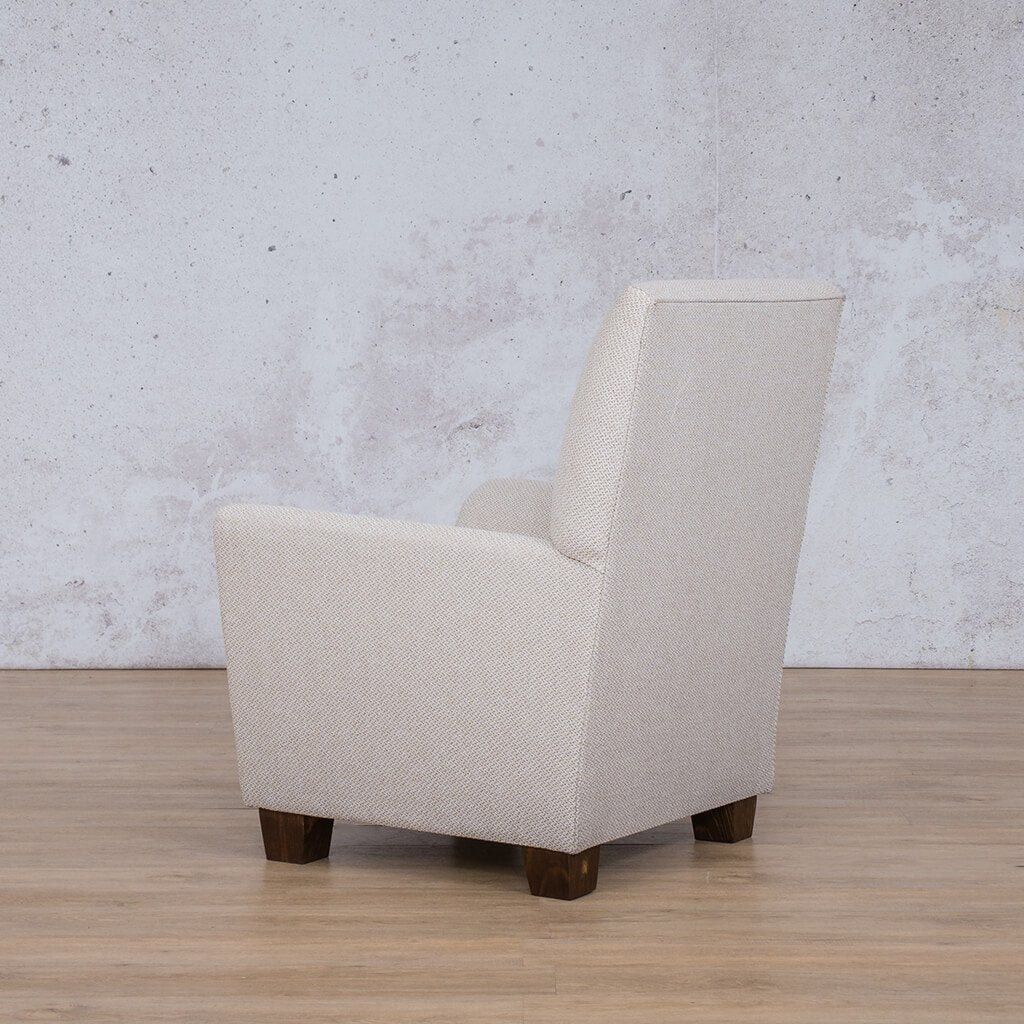 Back view of the Lily White Occasional Chair | Fabric Armchair | Occasional Chairs For Sale at Leather Gallery | Occasional Chairs South Africa - Fully Customisable Fabric.