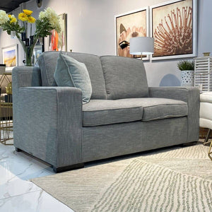 Arizona Fabric 2 Seater Sofa - Warehouse Clearance Fabric Corner Suite Leather Gallery Mirage Grey 