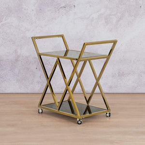 Abacus Bar Cart - Gold Drinks Trolley Leather Gallery 