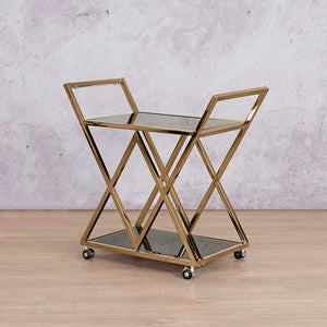 Abacus Bar Cart - Rose Gold Drinks Trolley Leather Gallery 