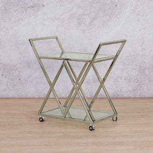 Abacus Bar Cart - Silver Drinks Trolley Leather Gallery 