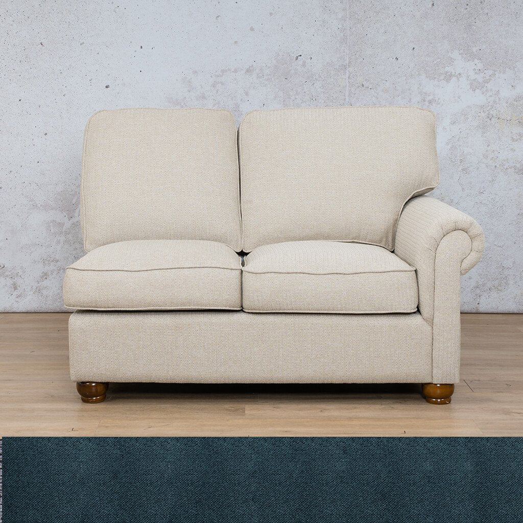 Salisbury Fabric 2 Seater Left Arm Fabric Sofa Leather Gallery Air Force Blue WAREHOUSE COLLECTION - PINETOWN OR NORTHRIDING Full Foam