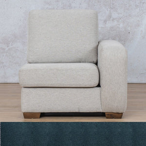 Stanford Fabric 1 Seater Left Arm Leather Gallery Air Force Blue WAREHOUSE COLLECTION - PINETOWN OR NORTHRIDING Full Foam