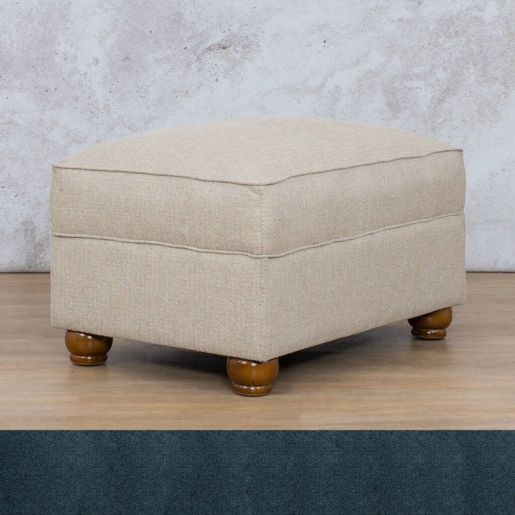 Salisbury Fabric Ottoman Fabric Sofa Leather Gallery Air Force Blue WAREHOUSE COLLECTION - PINETOWN OR NORTHRIDING Full Foam