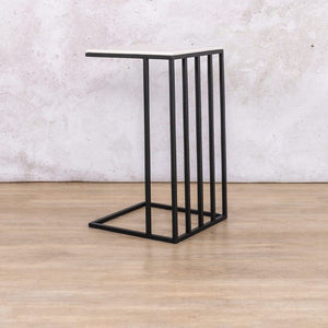 Black Riley Pillar Side Table Side Table Leather Gallery 