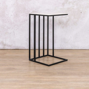 Black Riley Pillar Side Table Side Table Leather Gallery 