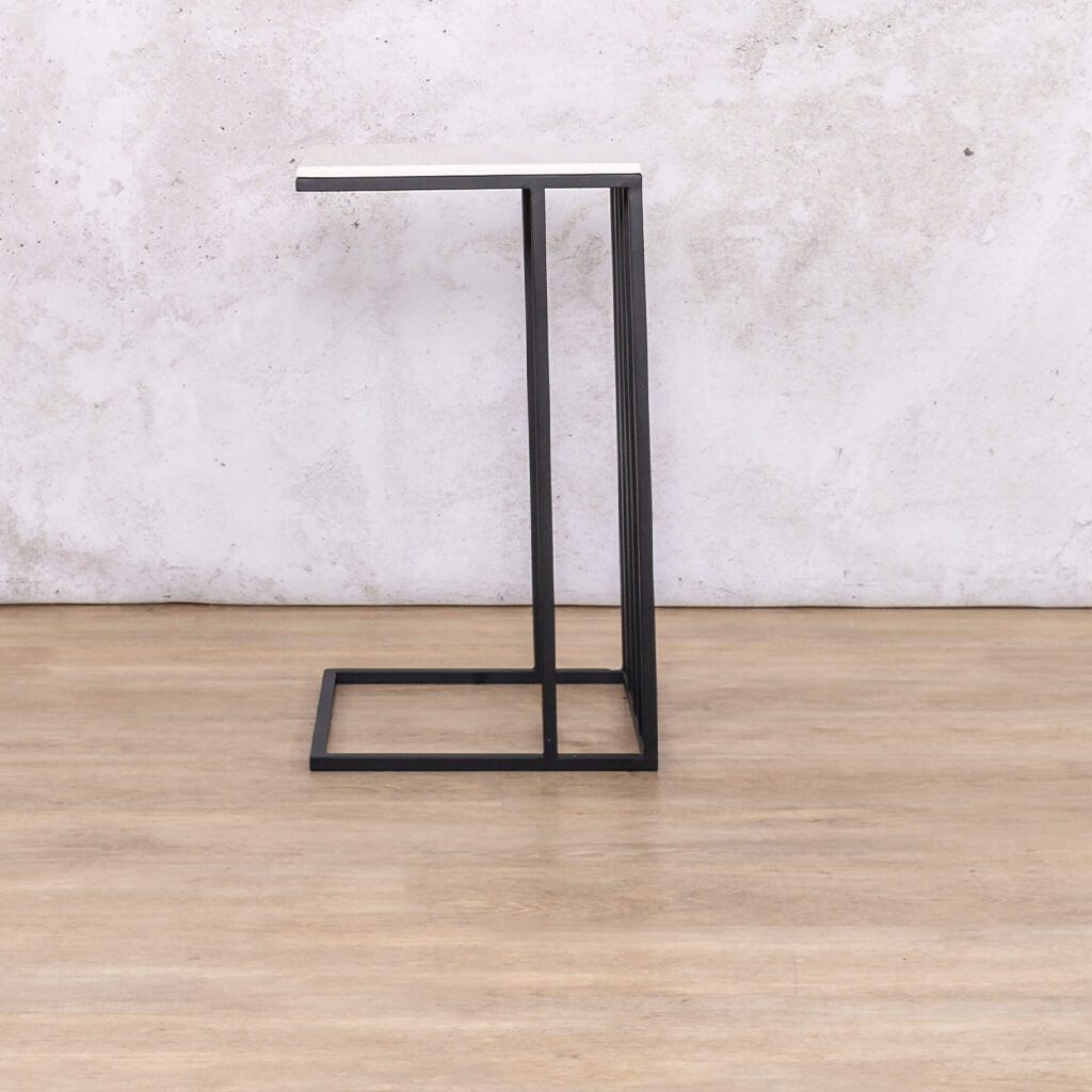 Black Riley Pillar Side Table Side Table Leather Gallery 