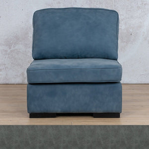 Arizona Leather Armless Chair Leather Gallery Bedlam Blue Night WAREHOUSE COLLECTION - PINETOWN OR NORTHRIDING Feathers & Foam