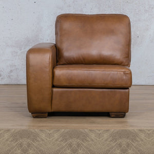 Stanford Leather 1 Seater Right Arm Leather Sofa Leather Gallery Bedlam Taupe WAREHOUSE COLLECTION - PINETOWN OR NORTHRIDING Full Foam
