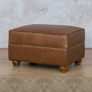 Salisbury Leather Ottoman Leather Gallery Bedlam Taupe WAREHOUSE COLLECTION - PINETOWN OR NORTHRIDING Full Foam