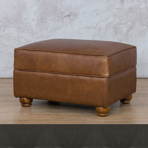 Salisbury Leather Ottoman Leather Gallery Czar Anthracite WAREHOUSE COLLECTION - PINETOWN OR NORTHRIDING Full Foam