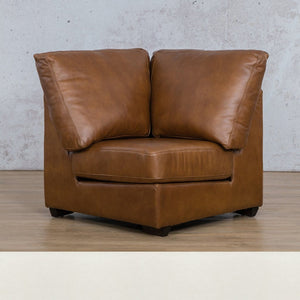 Stanford Leather Corner Leather Gallery Czar White WAREHOUSE COLLECTION - PINETOWN OR NORTHRIDING Full Foam