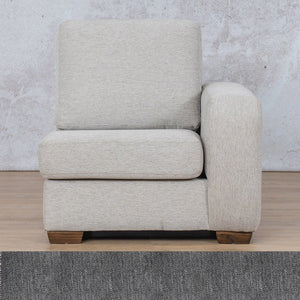 Stanford Fabric 1 Seater Left Arm Leather Gallery Detroit Black WAREHOUSE COLLECTION - PINETOWN OR NORTHRIDING Full Foam