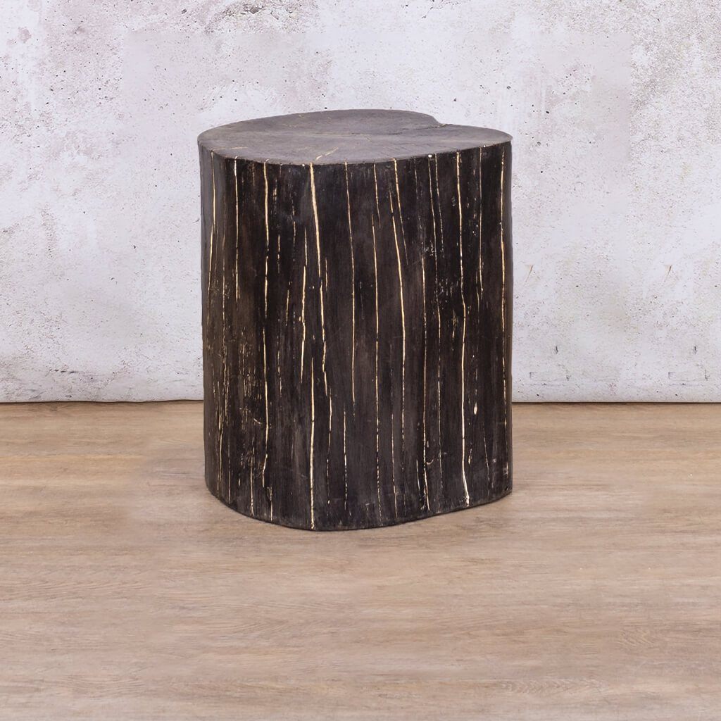 Faux Antique Brown Tree Trunk Side Table Side Table Leather Gallery 