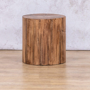 Faux Natural Tree Trunk Side Table Side Table Leather Gallery Trunk Natural 
