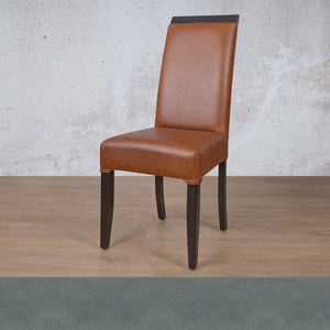 Urban Leather Dark Mahogany Dining Chair Dining Chair Leather Gallery Flux Blue 