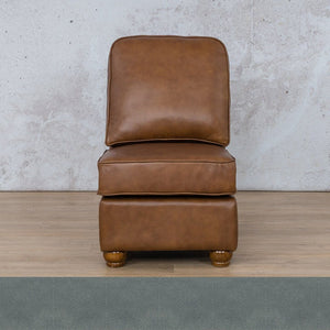 Salisbury Leather Armless Chair Leather Sofa Leather Gallery Flux Blue RSA - WITHIN 25KM OF A MAJOR CITY Full Foam